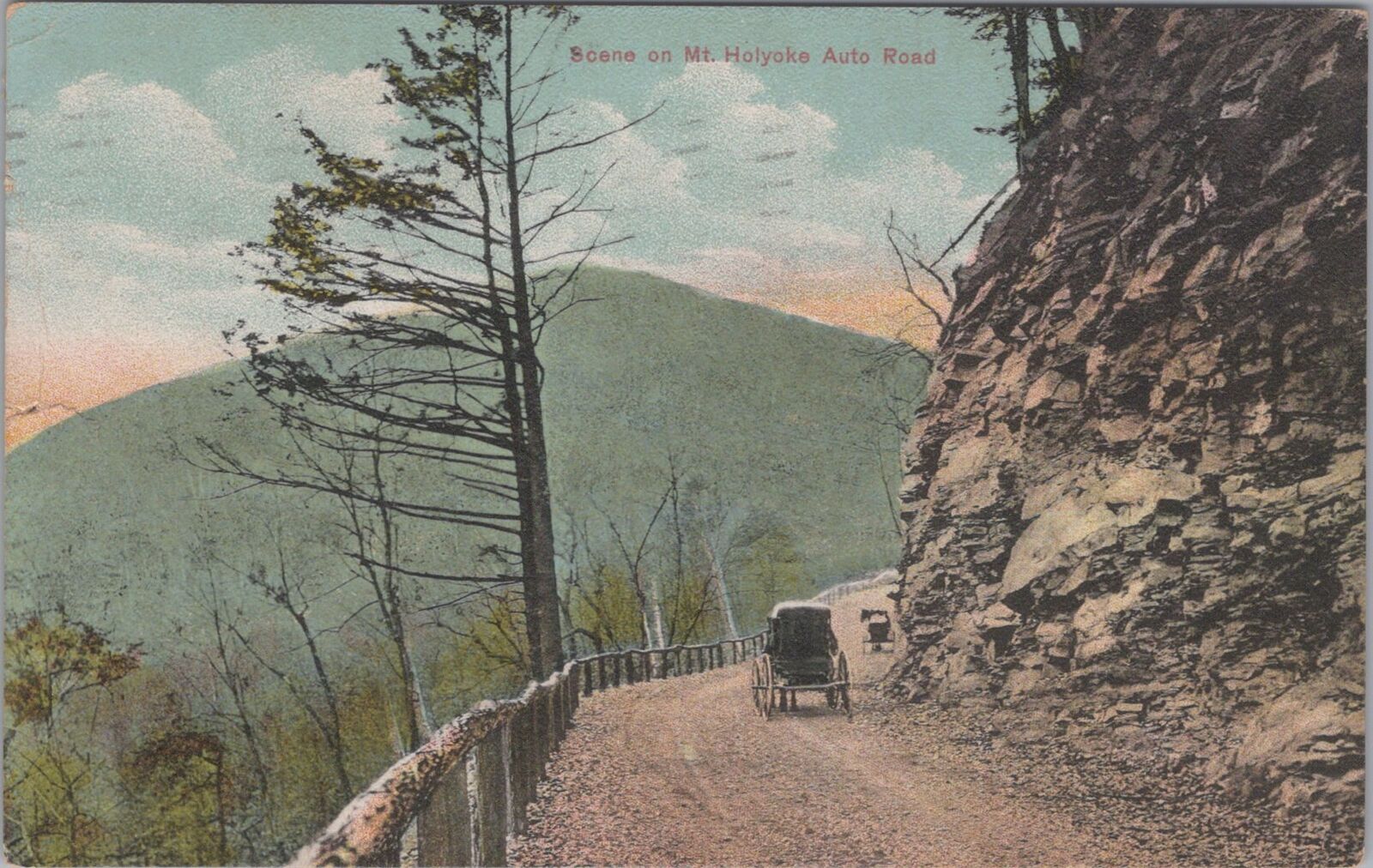 Scene on Mt. Holyoke Auto Road 1910 Postcard