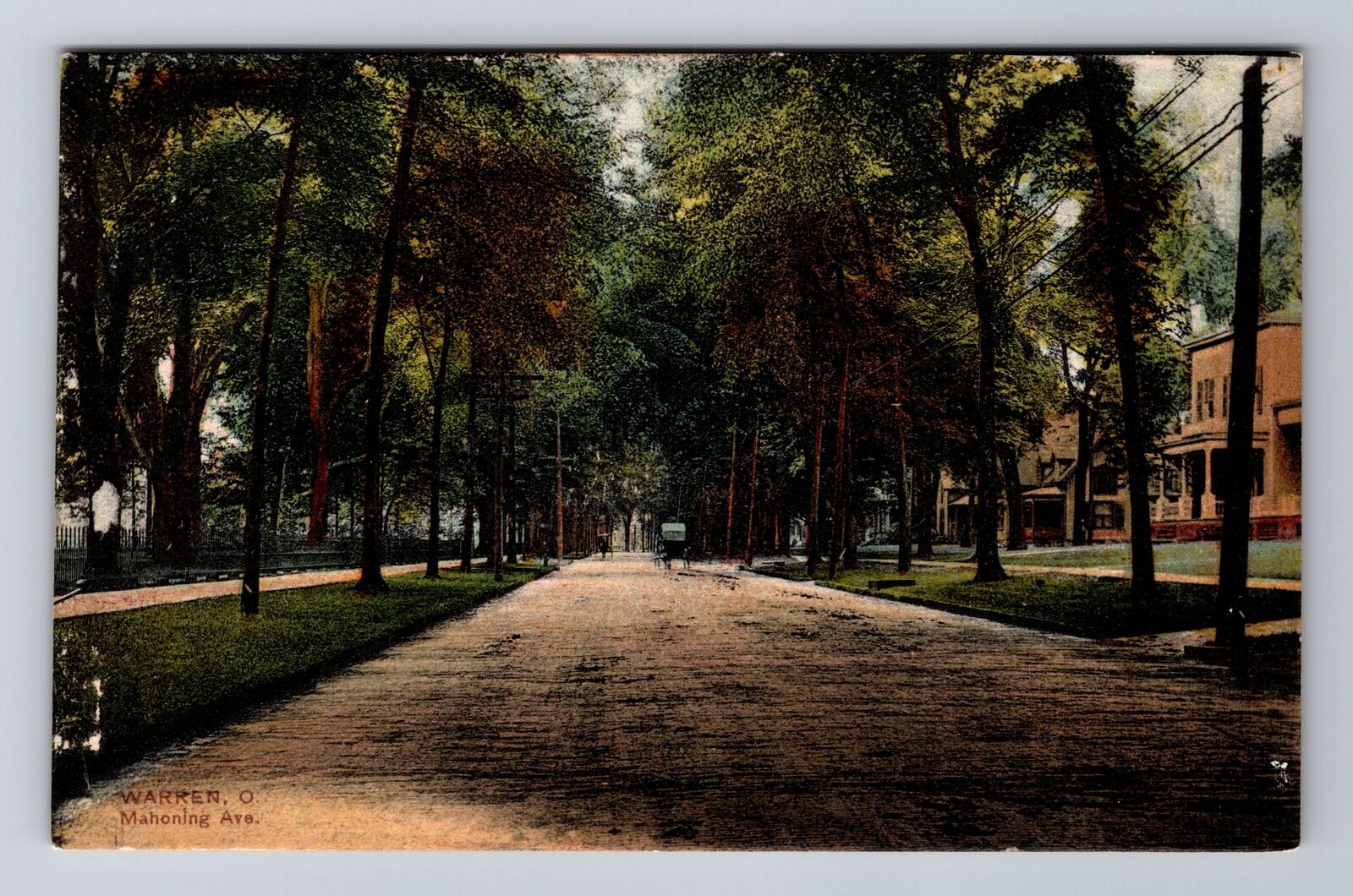 Warren OH-Ohio, Mahoning Avenue, Antique Vintage Souvenir Postcard
