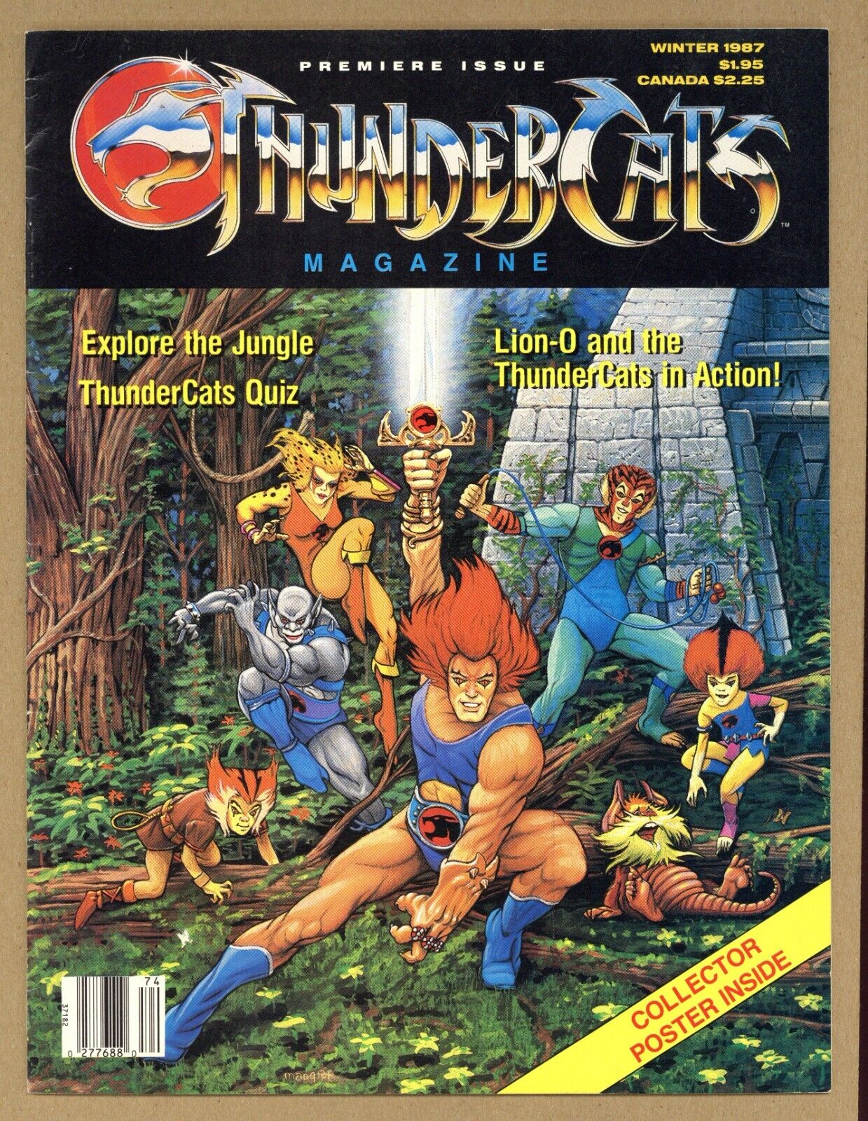 Thundercats Magazine #1 FN+ LION-O MUMM-RA PANTHRO Map Poster 1987 S335