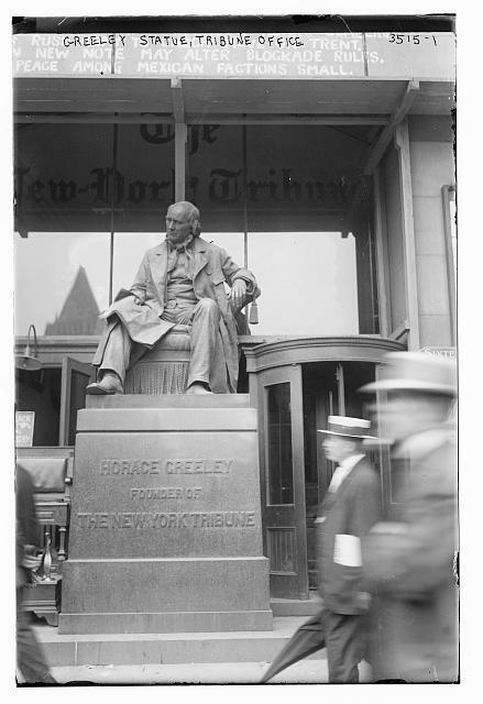 Photo:[Horace] Greeley statue, Tribune Office