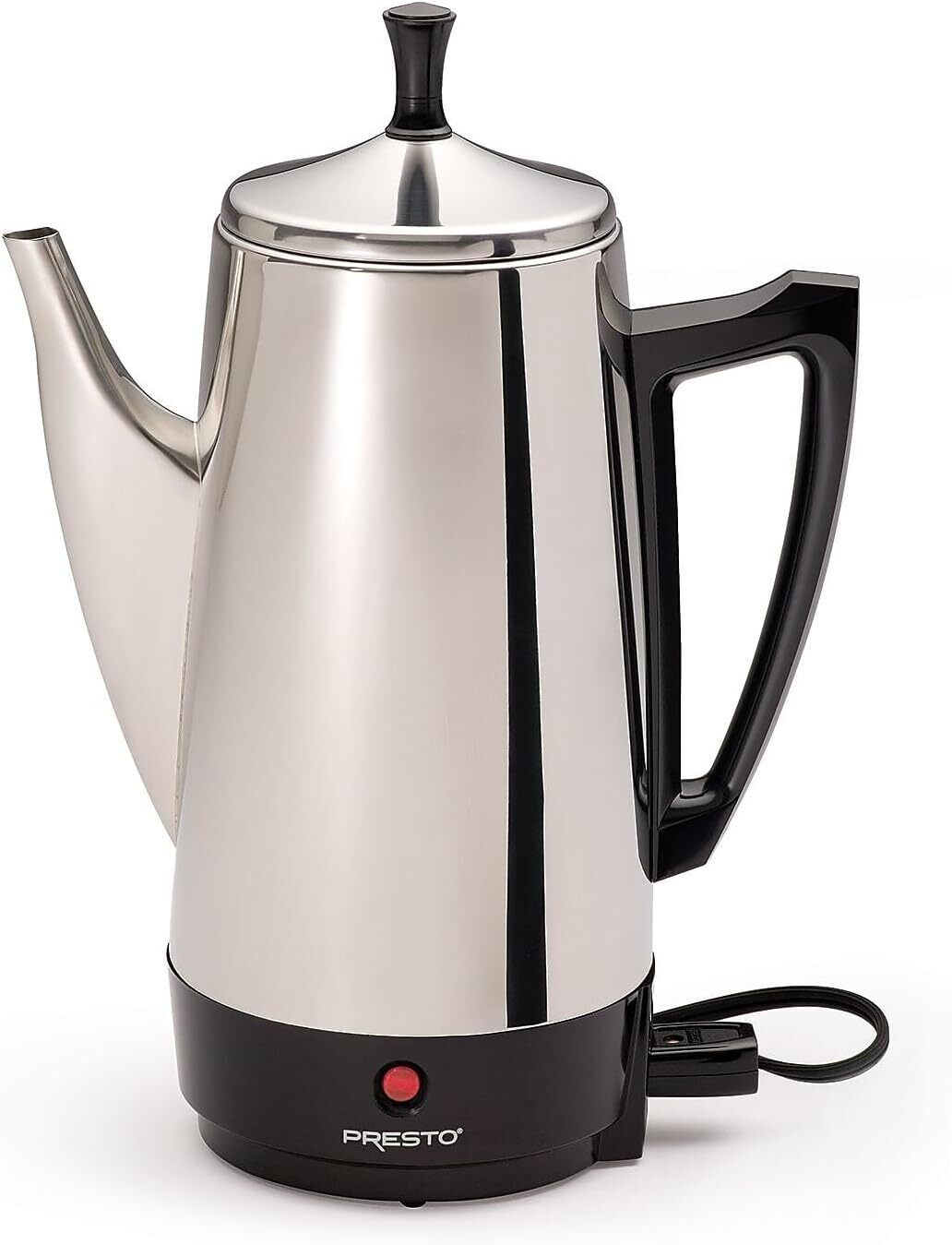 Stainless-Steel Electric Coffee Percolator, 12-Cups, Black