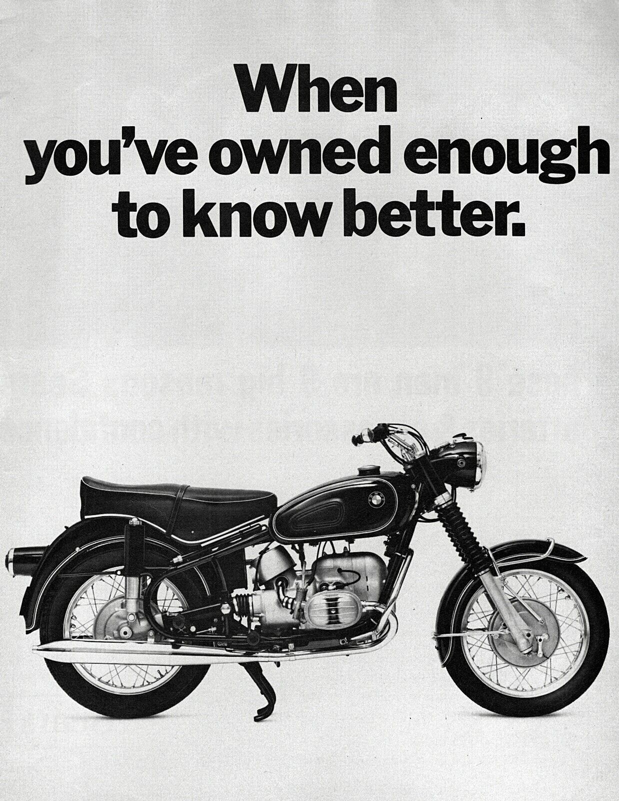 1968 BMW R69S Motorcycle Original Print Ad