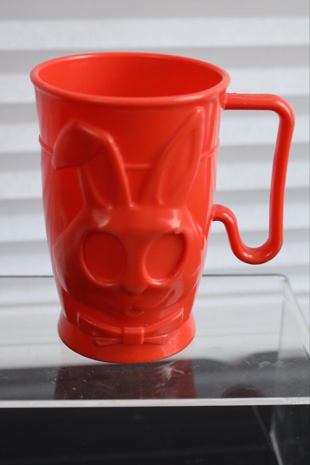 Vintage Orange Plastic Easter Bunny Cup 60’s