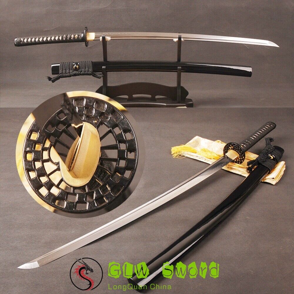Fully Tang Katana Japanese Samurai Sword T10 Clay Tempered Blade Sharp Blade