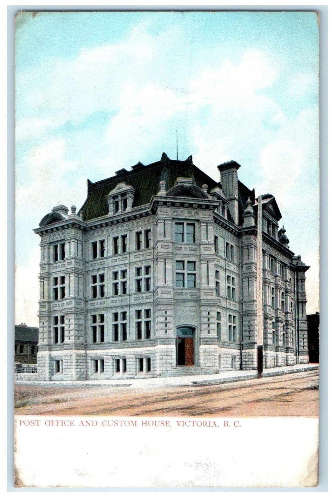 1909 Post Office and Custom House Victoria BC Canada Easby ND Postcard