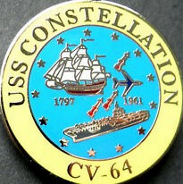 US Navy USS CONSTELLATION CV-64 1 inch Pin Double Post