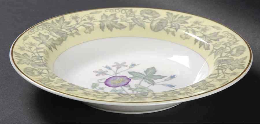 Wedgwood Wildflower Yellow Rimmed Soup Bowl 797980