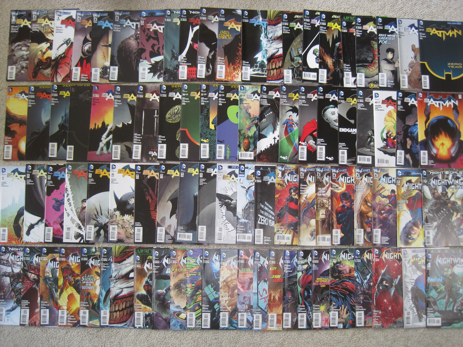 New 52 (2011) complete runs of Batman (1 - 52) and Nightwing (1 - 30) DC comics