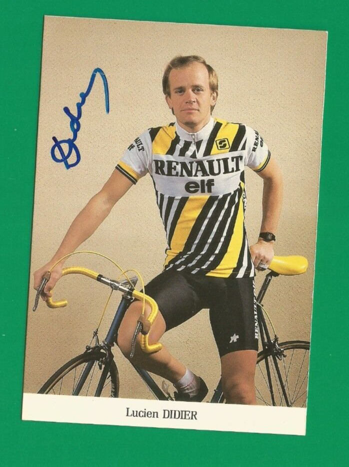 CYCLING cycling card LUCIEN DIDIER team RENAULT GYPSY 1984 signed