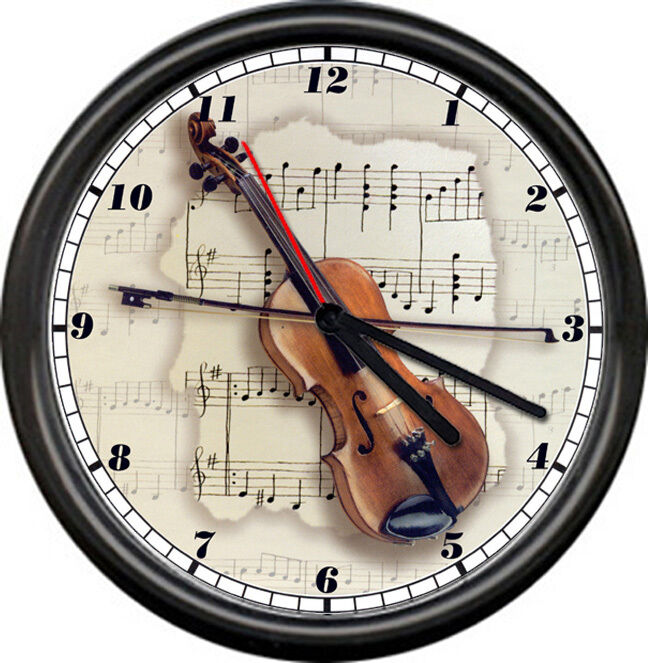 Violin Fiddle Music Teacher Room Sign Wall Clock #809