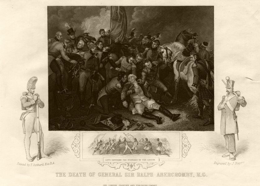 Death of General Sir Ralph Abercromby, Battle of Alexandria 1801. TALLIS c1855