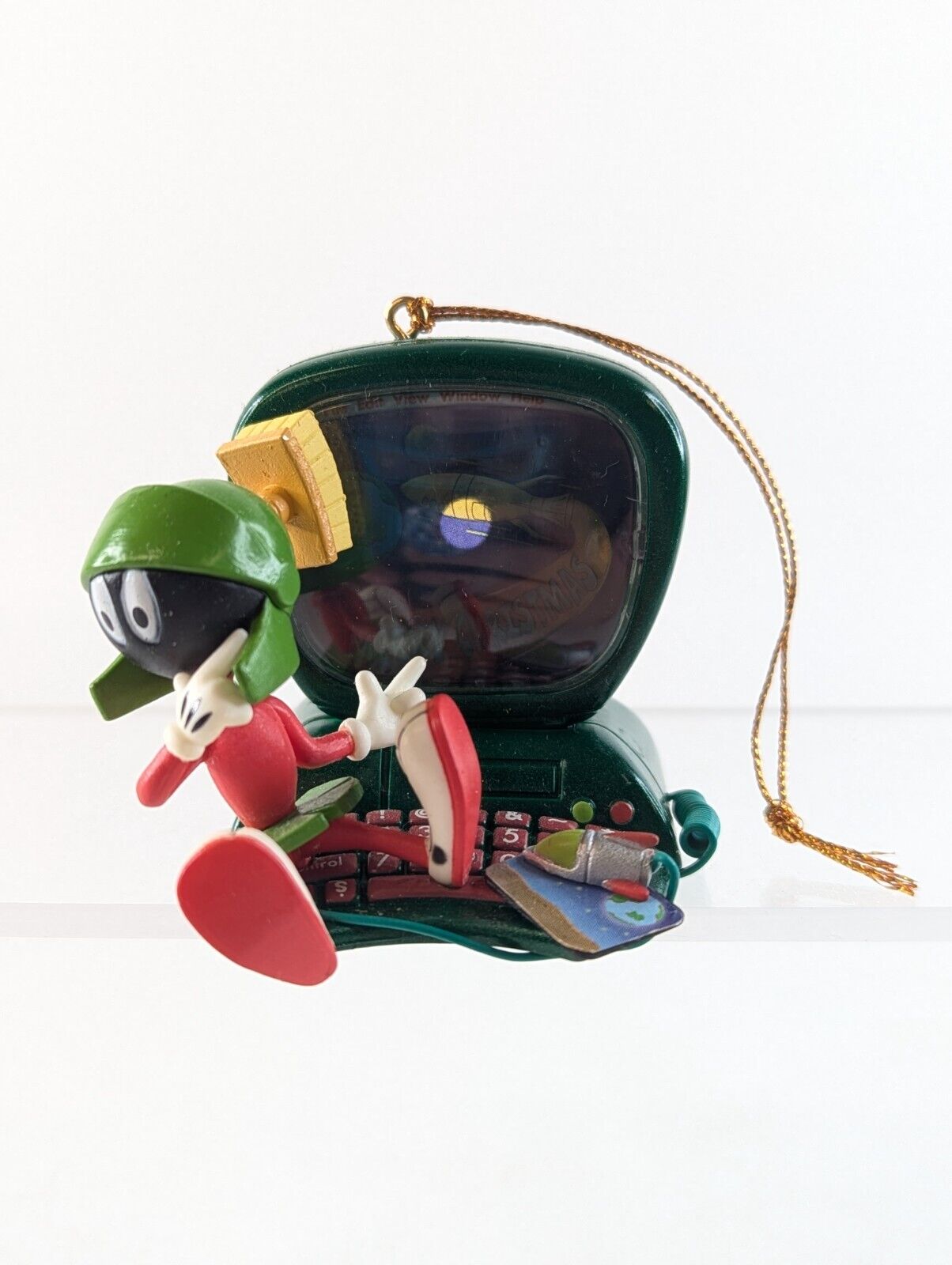 Looney Tunes Martin the Martian Space Alien with Computer Christmas Ornament