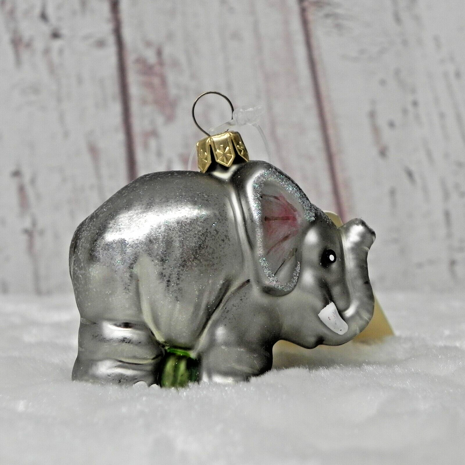 Vintage Bronners Christmas Ornament Mercury Glass Elephant NOS