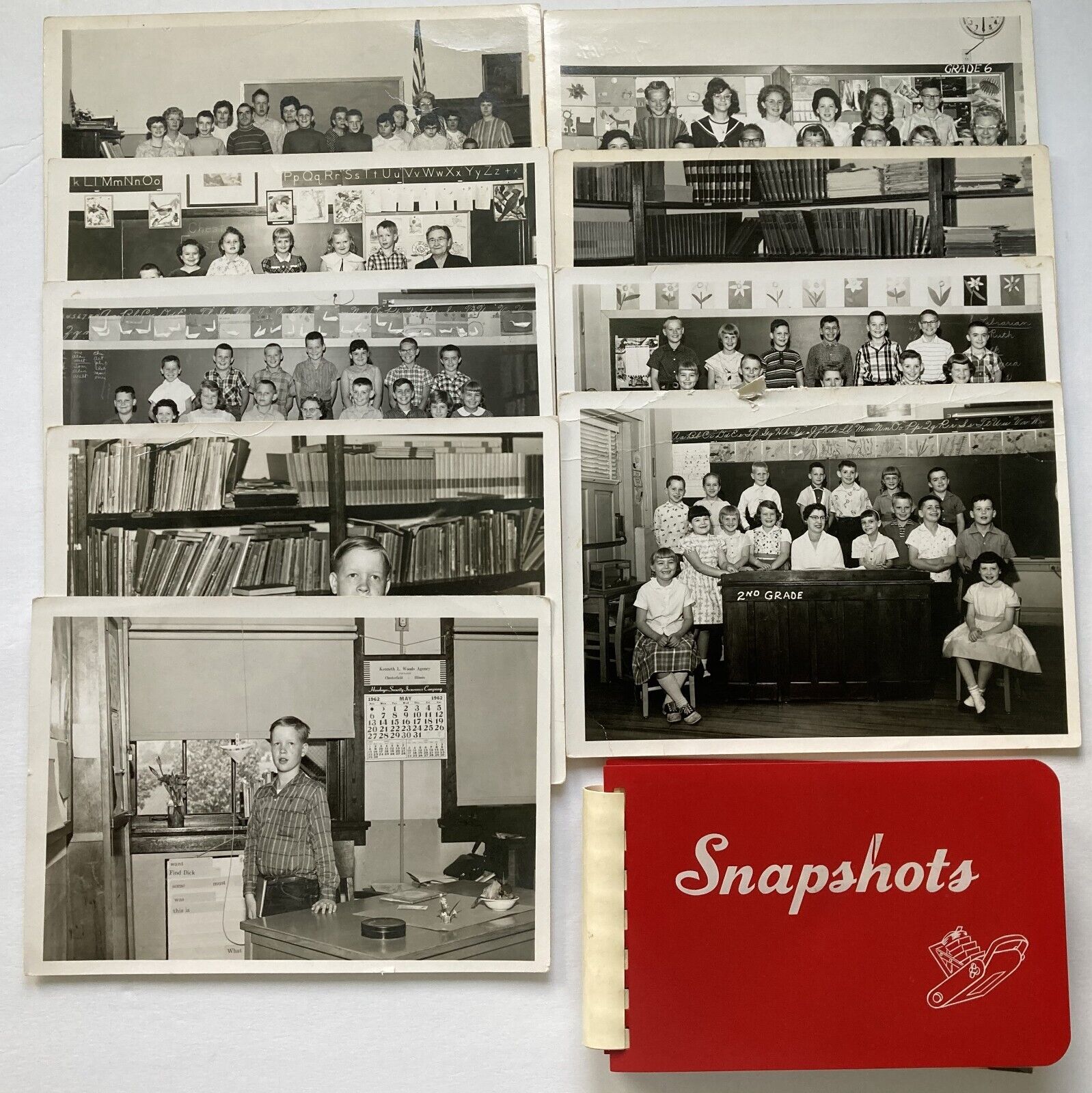 Chesterfield Illinois, Mixed Lot of School Photographs, Signature Cards 1962-70