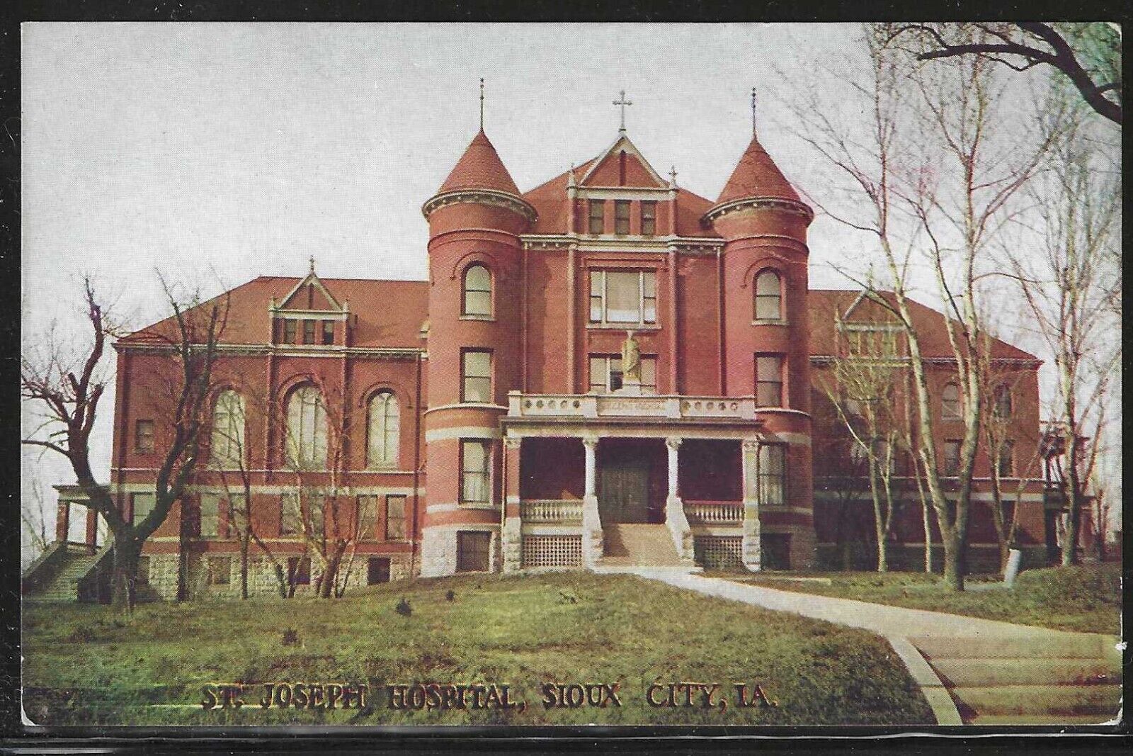 St. Joseph Hospital, Sioux City, Iowa, Early Postcard, Unused