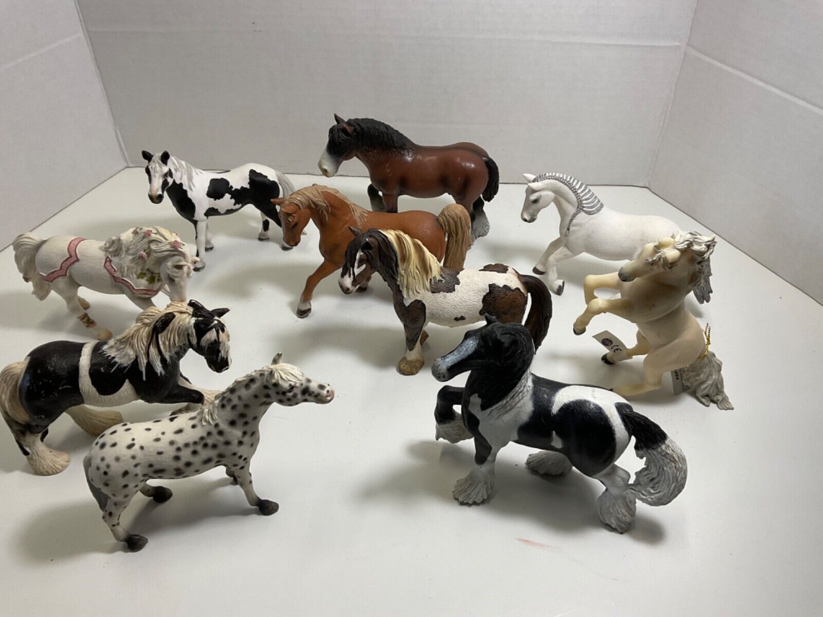 8 Schleich And 2 Papp “2000 - 2007 “Horse Lot Of 10