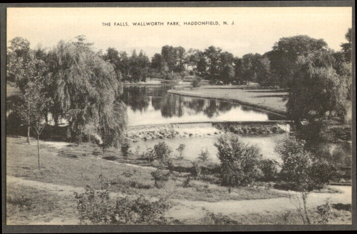 The Falls Wallworth Park Haddonfield NJ postcard 1950s
