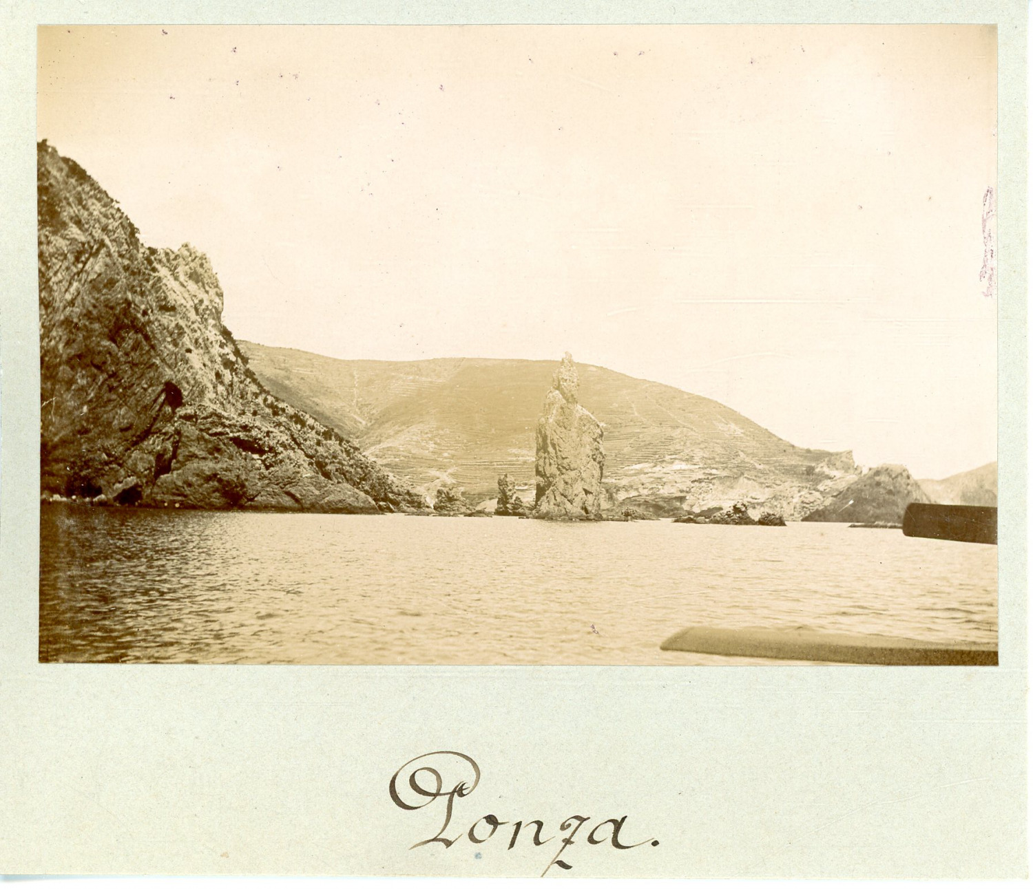 Italy, Vintage Ponza Albumen Print, Albumin Print 8x11 Circa 1890 <d