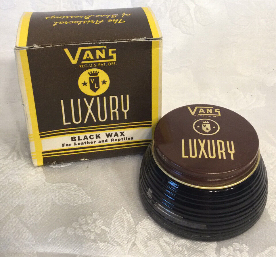 Vintage Rare VANS LUXURY Black Wax Shoe Dressing For Leather & Reptiles 3/4 Full