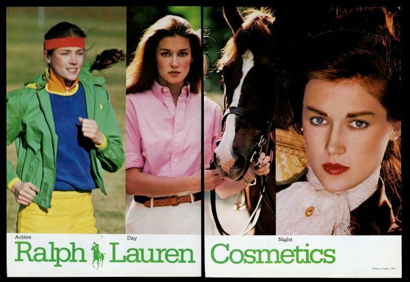 1981 Kristin Clotilde Darnell photo Ralph Lauren Cosmetics vintage print ad