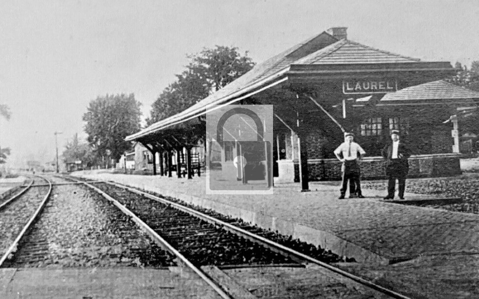 Railroad Train Station Depot Laurel Delaware DE Reprint Postcard
