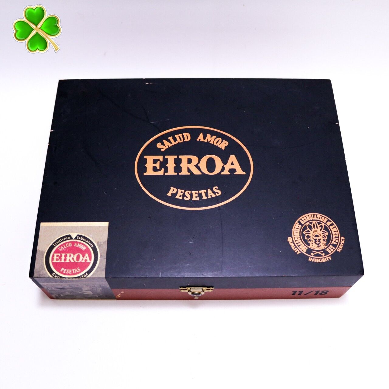 Eiroa BL 11/18 Empty Wood Cigar Box 9.25\