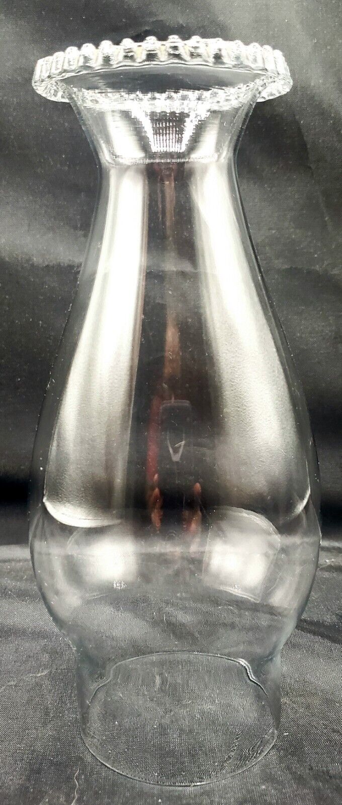 Vintage Glass Pie Crust Crimped Top Chimney for Oil Lamp 2-3/8\