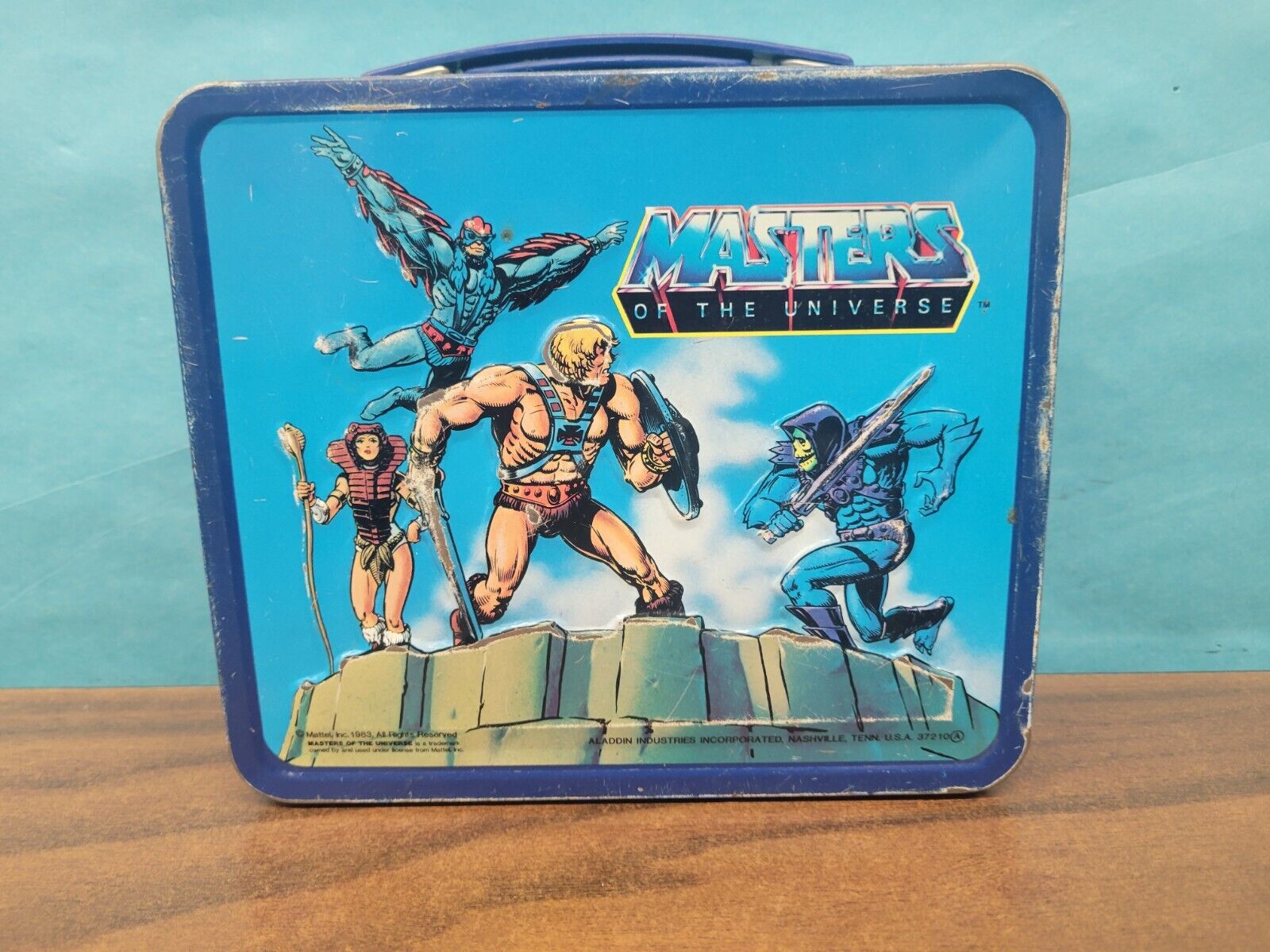 Vtg 1984 Aladdin Ind. He Man And The Masters Of The Universe Metal Lunch Box