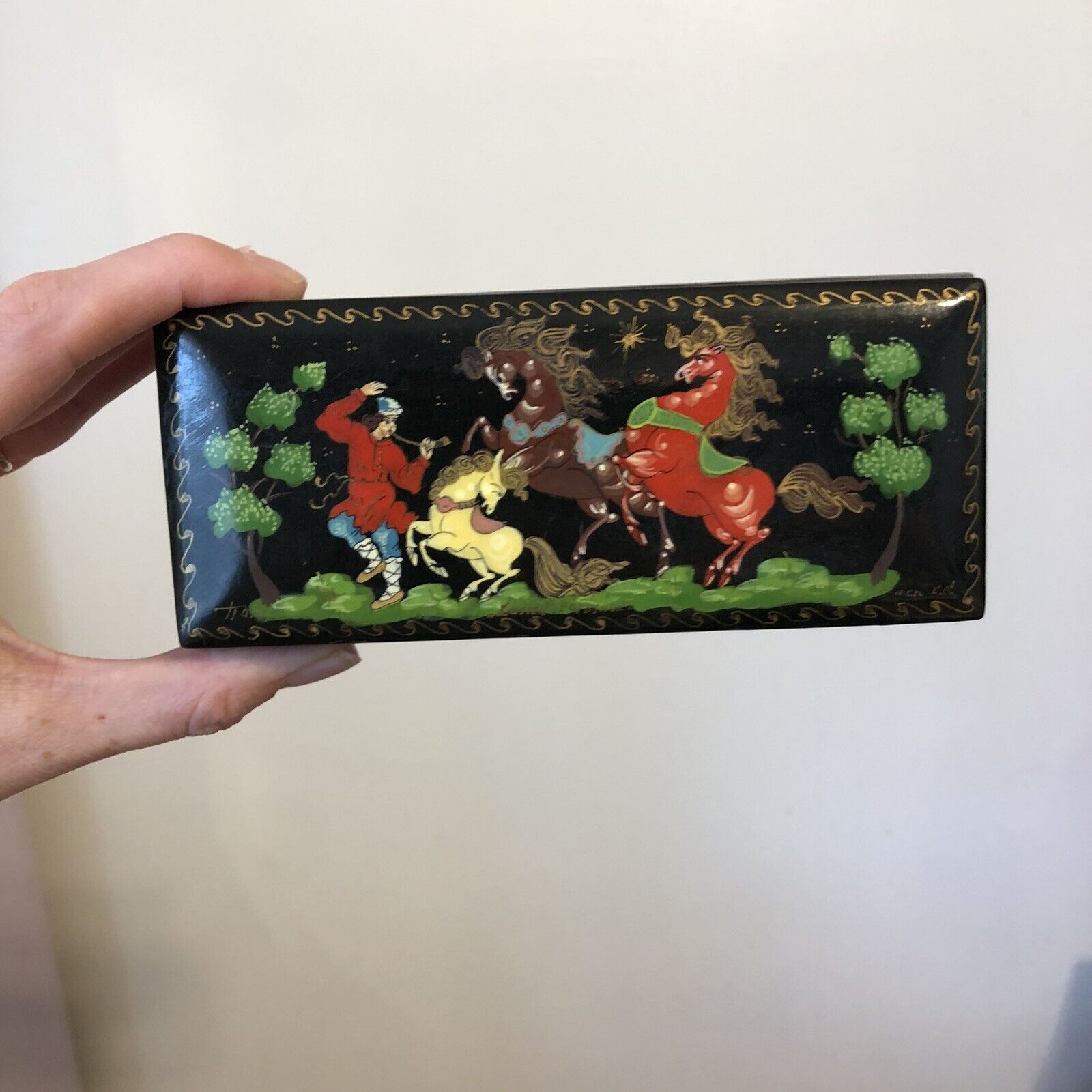 Russian Hand painted, Signed Lacquer Box