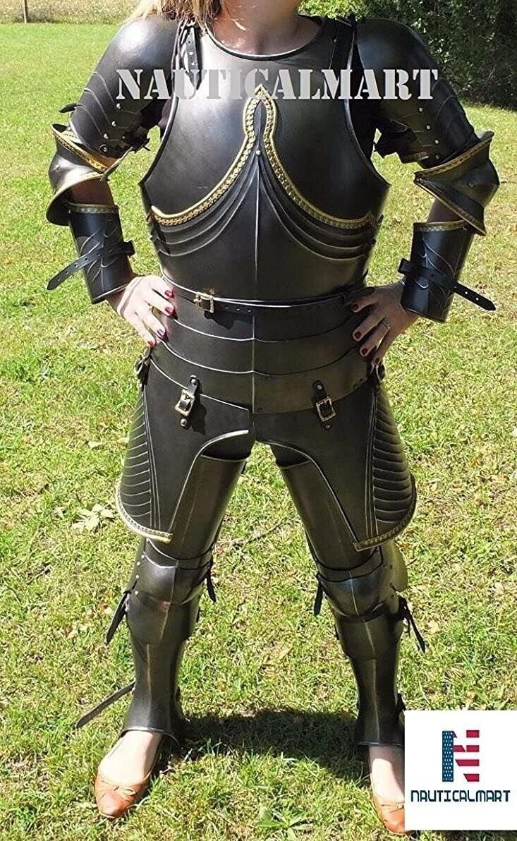 NauticalMart Woman Warrior Medieval Suit of Armor LARP Armor Wearable Costume