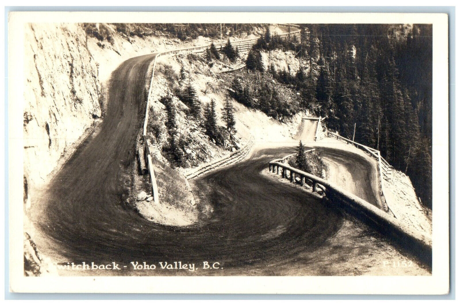 c1920's Switchback Yoho Valley British Columbia Canada RPPC Photo Postcard