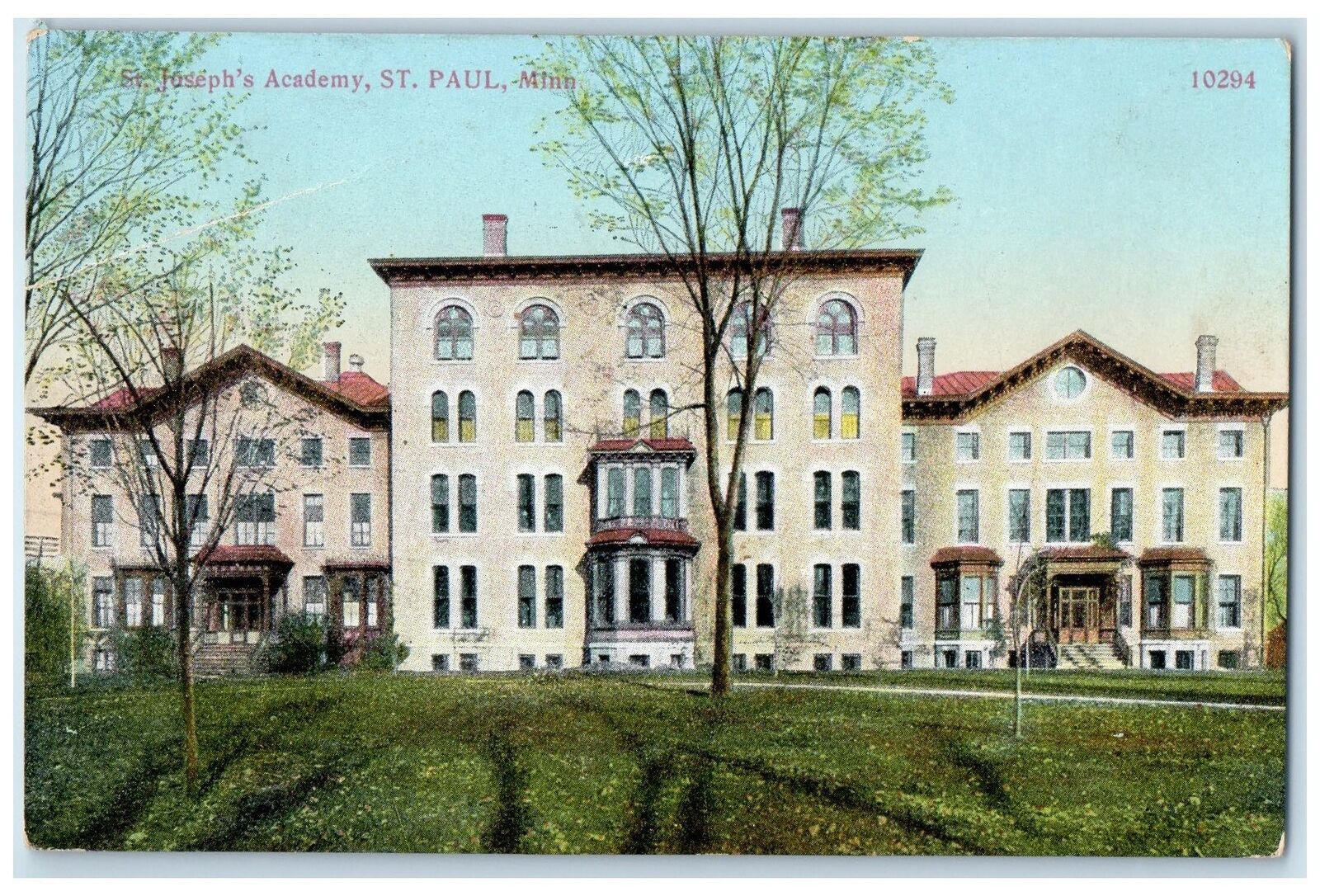 1909 St. Joseph Academy Building Exterior St. Paul Minnesota MN Posted Postcard