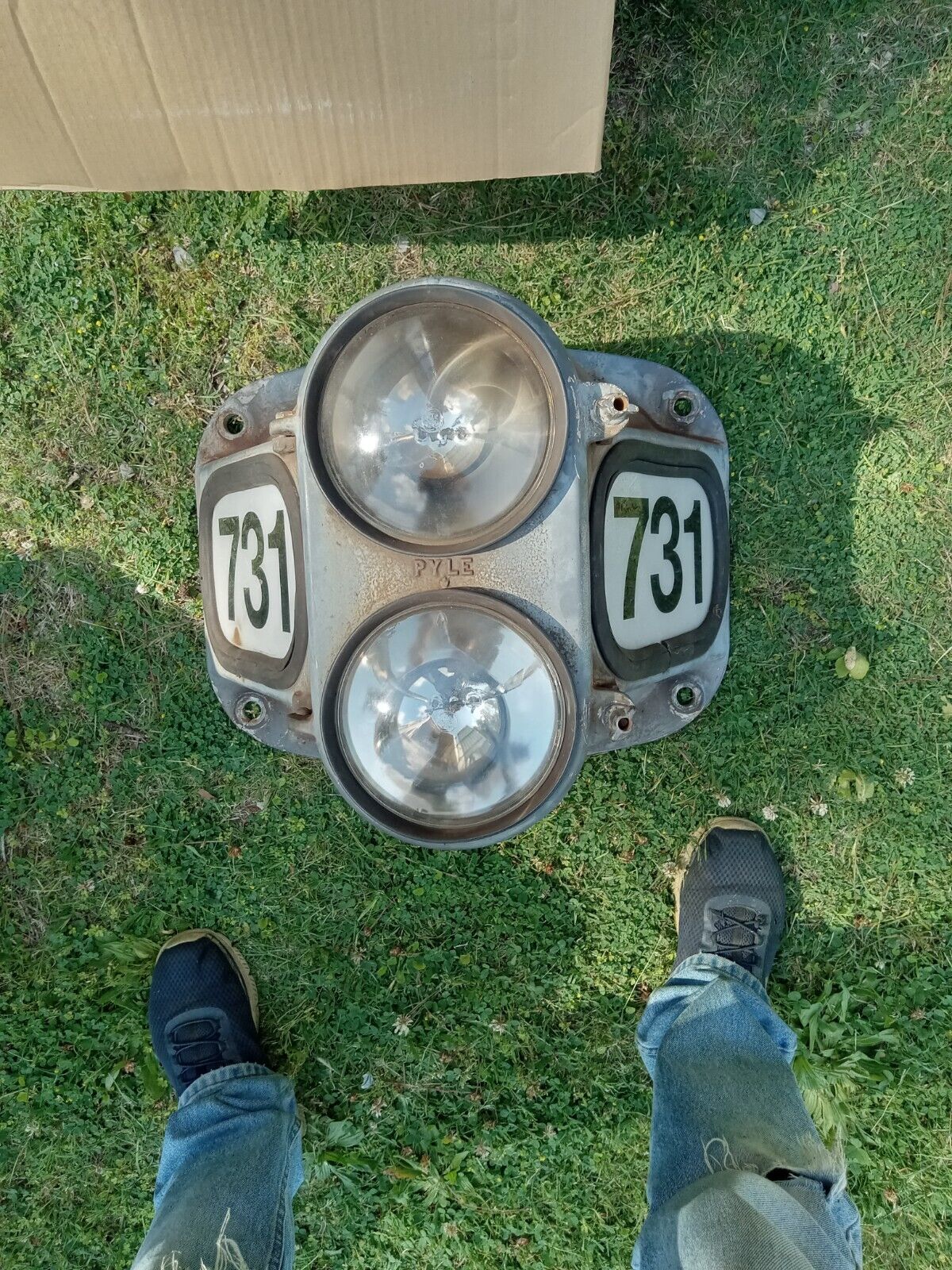 vintage railroad locomotive headlight pyle
