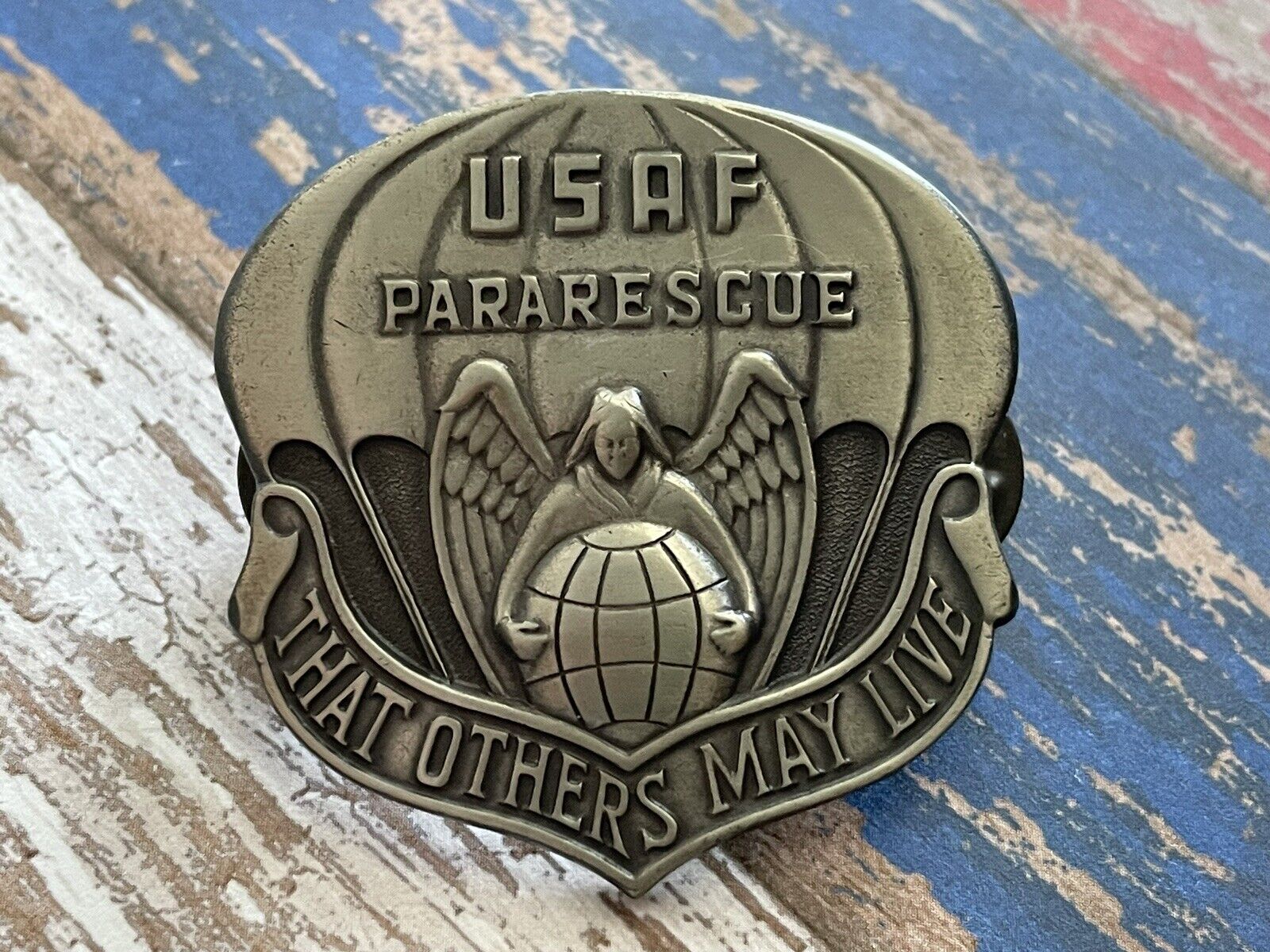 Authentic Vietnam War U.S. Air Force Pararescue Badge Para Parachutist Insignia