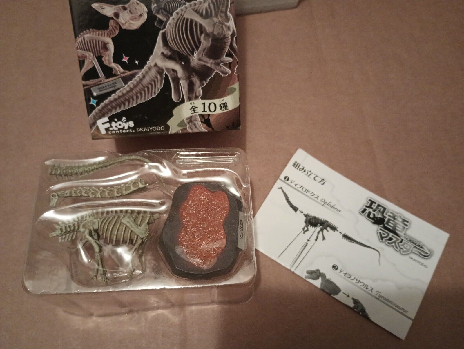 Kaiyodo F Toys Dinosaur Fossil Model Kit DIPLODOCUS Natural Color NEW