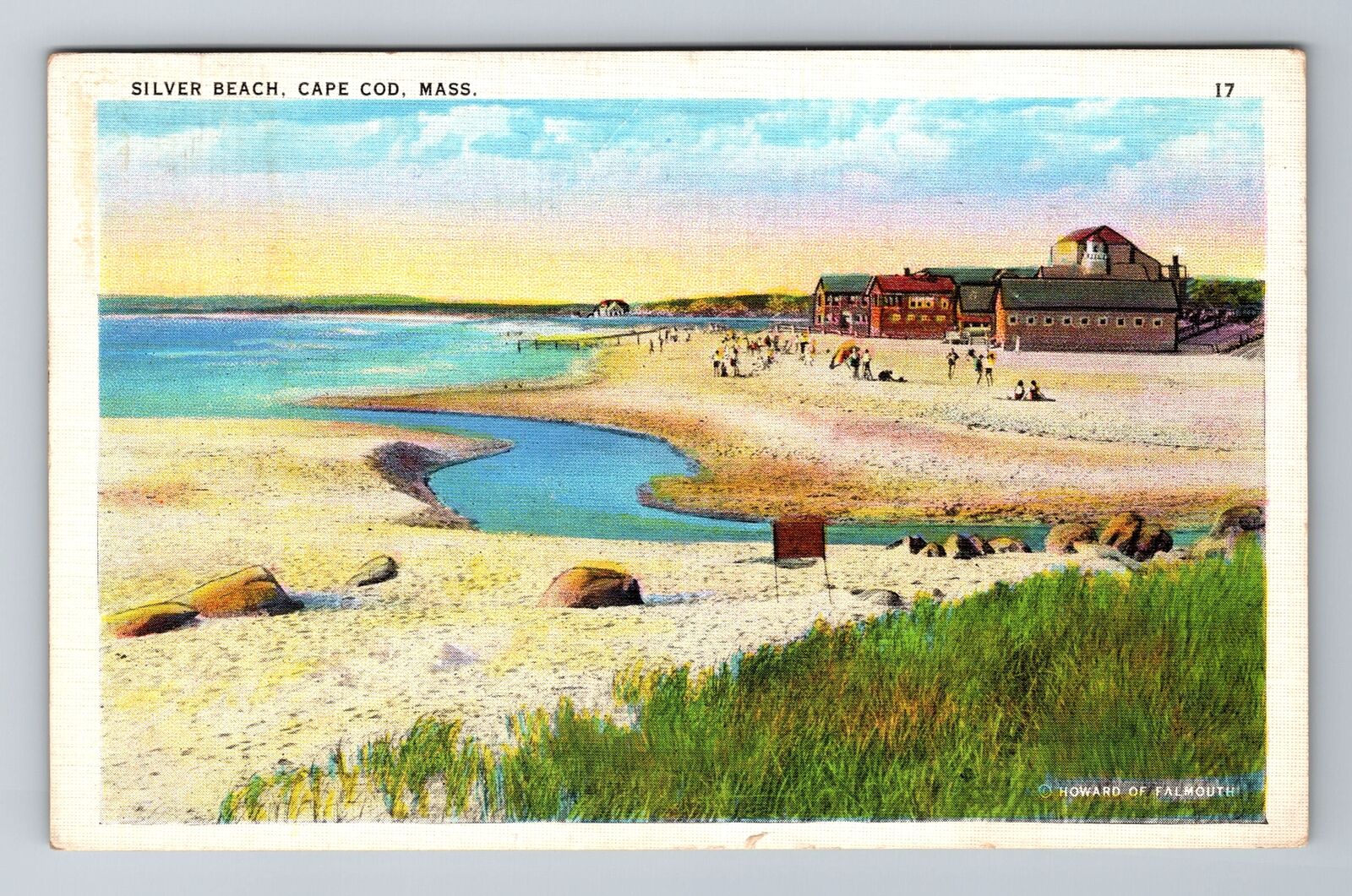 Cape Cod, MA-Massachusetts, Silver Beach Bathers c1943 Souvenir Vintage Postcard