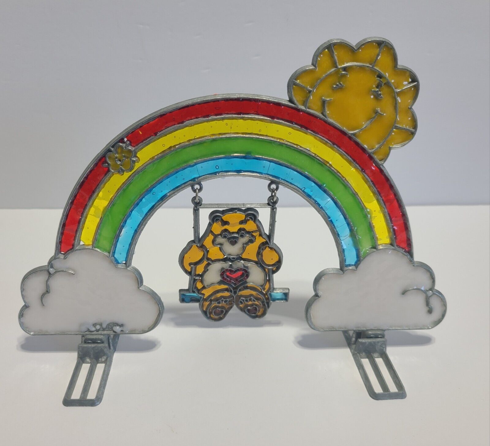 Vintage Care Bears Stained Glass Suncatcher 