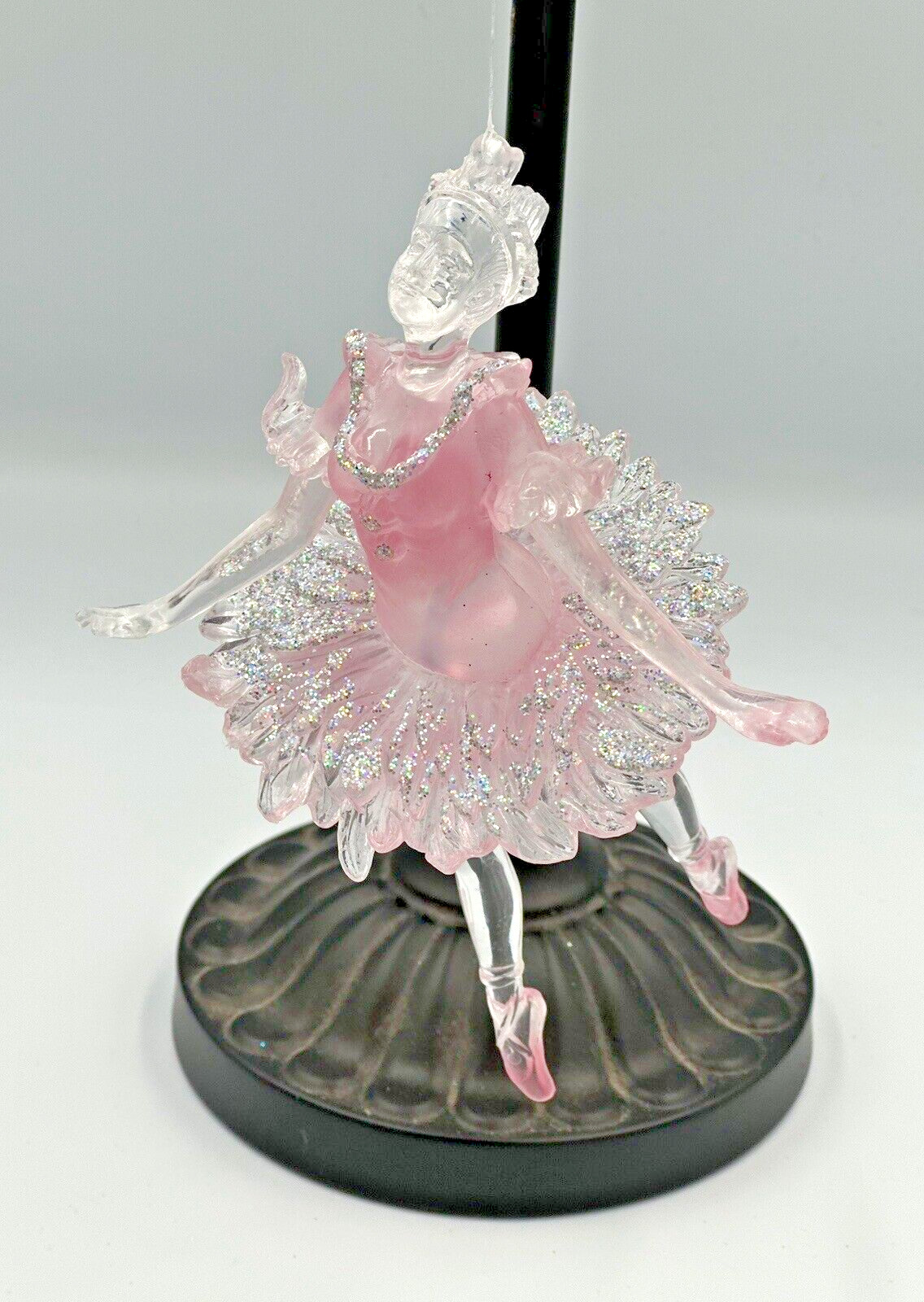 Ballerina Dancer Christmas Ornament Pink Acrylic  6\
