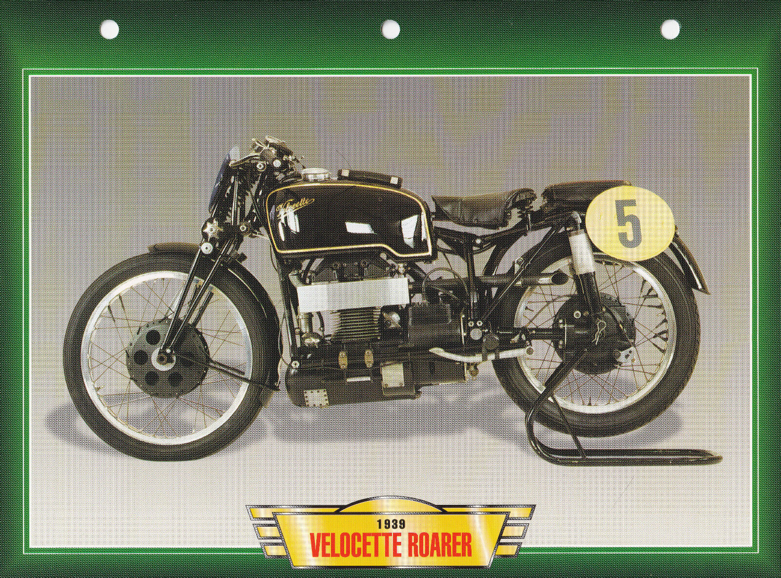 MOTORCYCLE CARD CARDS. 1939 VELOCETTE ROARER .  EDITIONS ATLAS.  NEW