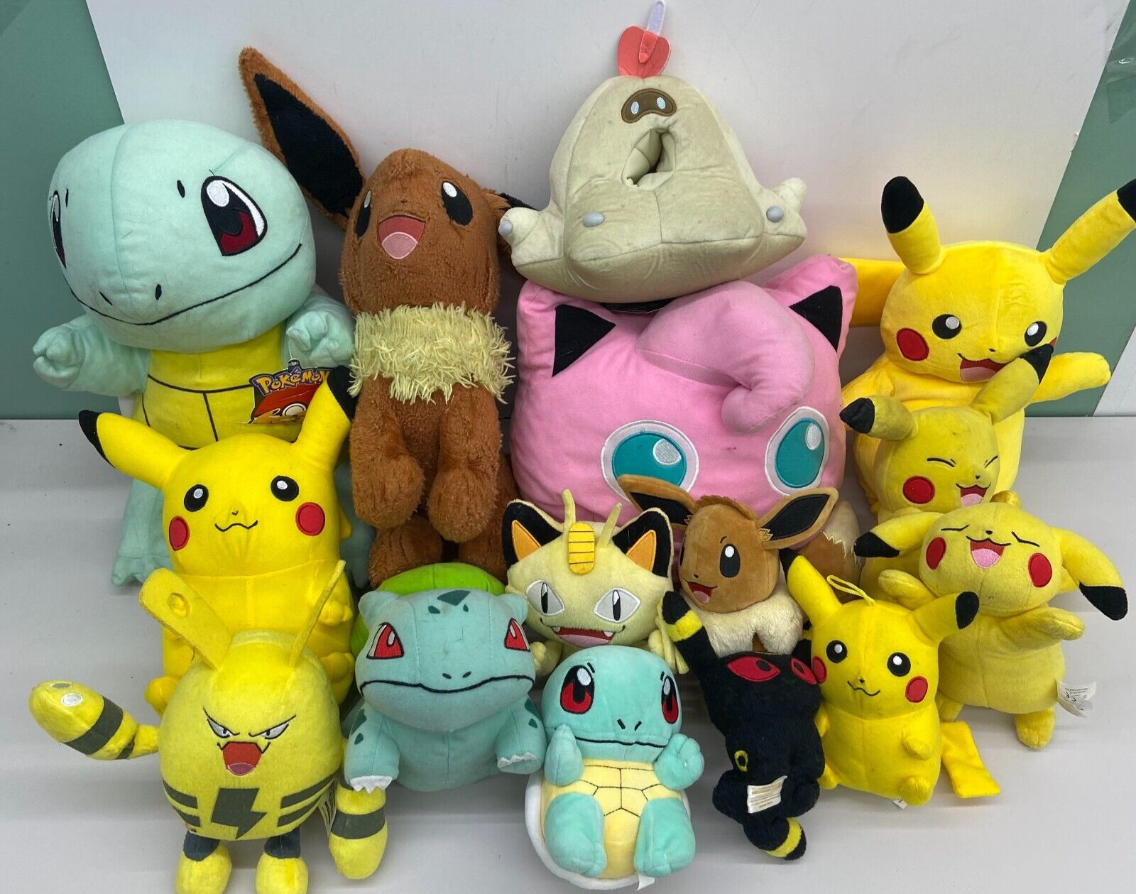 LOT of 15 Pokemon Plush Collectibles Toys Cute Pikachu Jigglypuff Squirtle Dolls