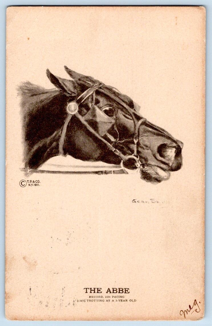 1911 THE ABBE*RACE HORSE*RECORD PACING*TROTTING*ARTIST SIGNED*POSTCARD