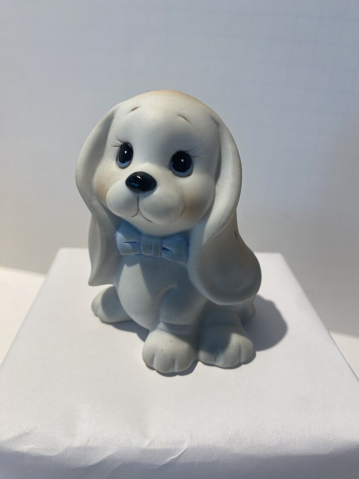 Vintage SIMSON Gift Ware Porcelain Puppy With Blue Bow Tie