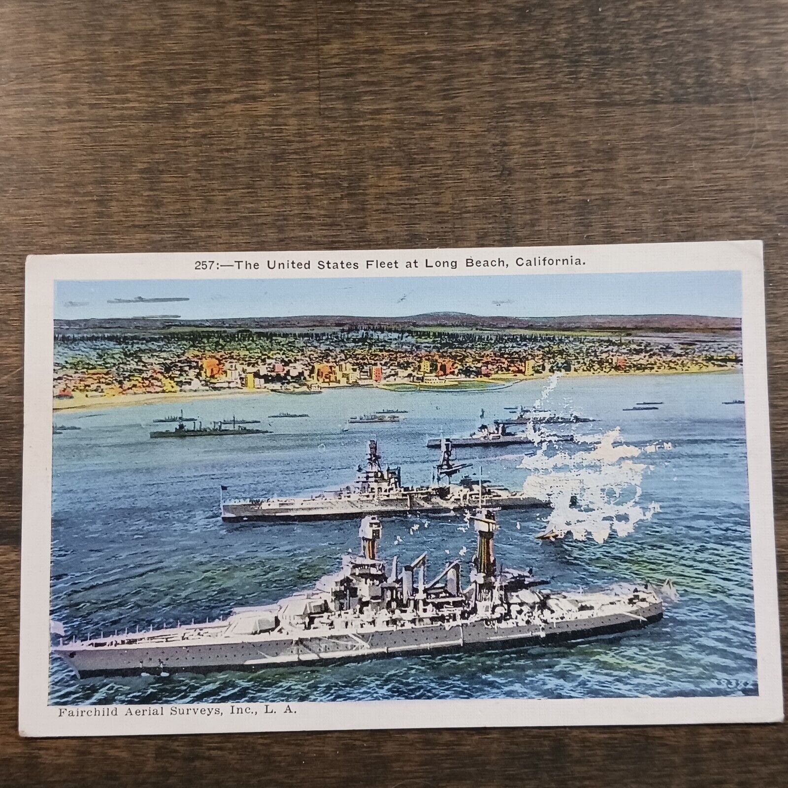 Postcard 1935 The United States Fleet At Long Beach California Ships Posted