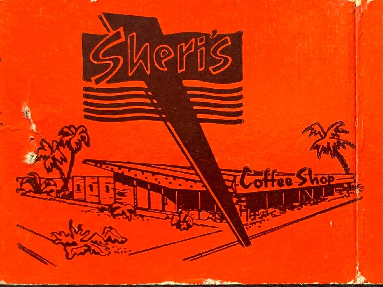 GOOGIE  STYLE  MID CENTURY MODERN Matchbook SHERIS COFFEE SHOP Inglewood CA