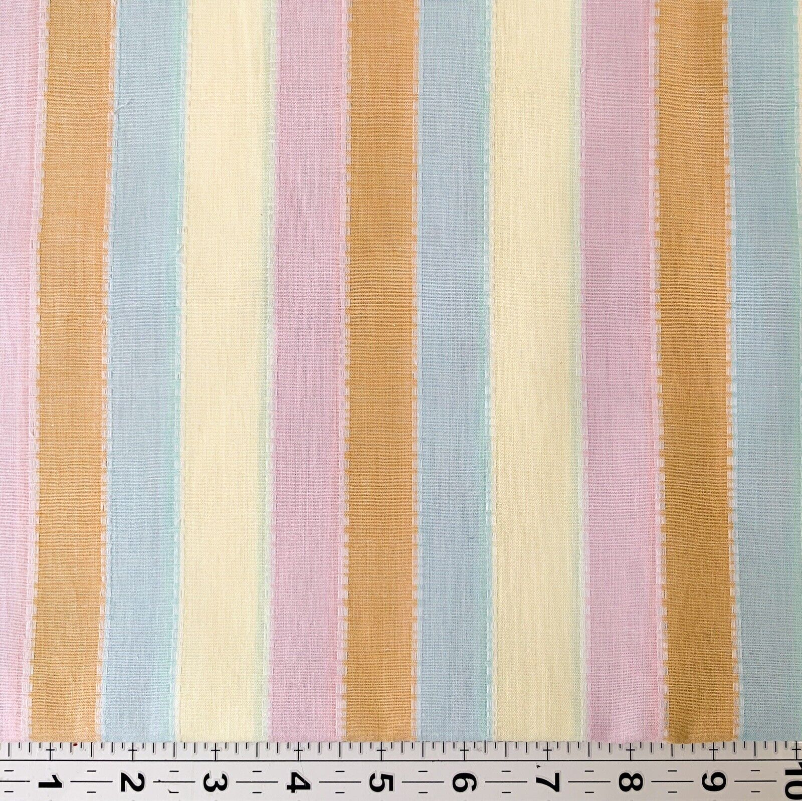 Vintage Pastel Striped Cotton Fabric 1ydx39”