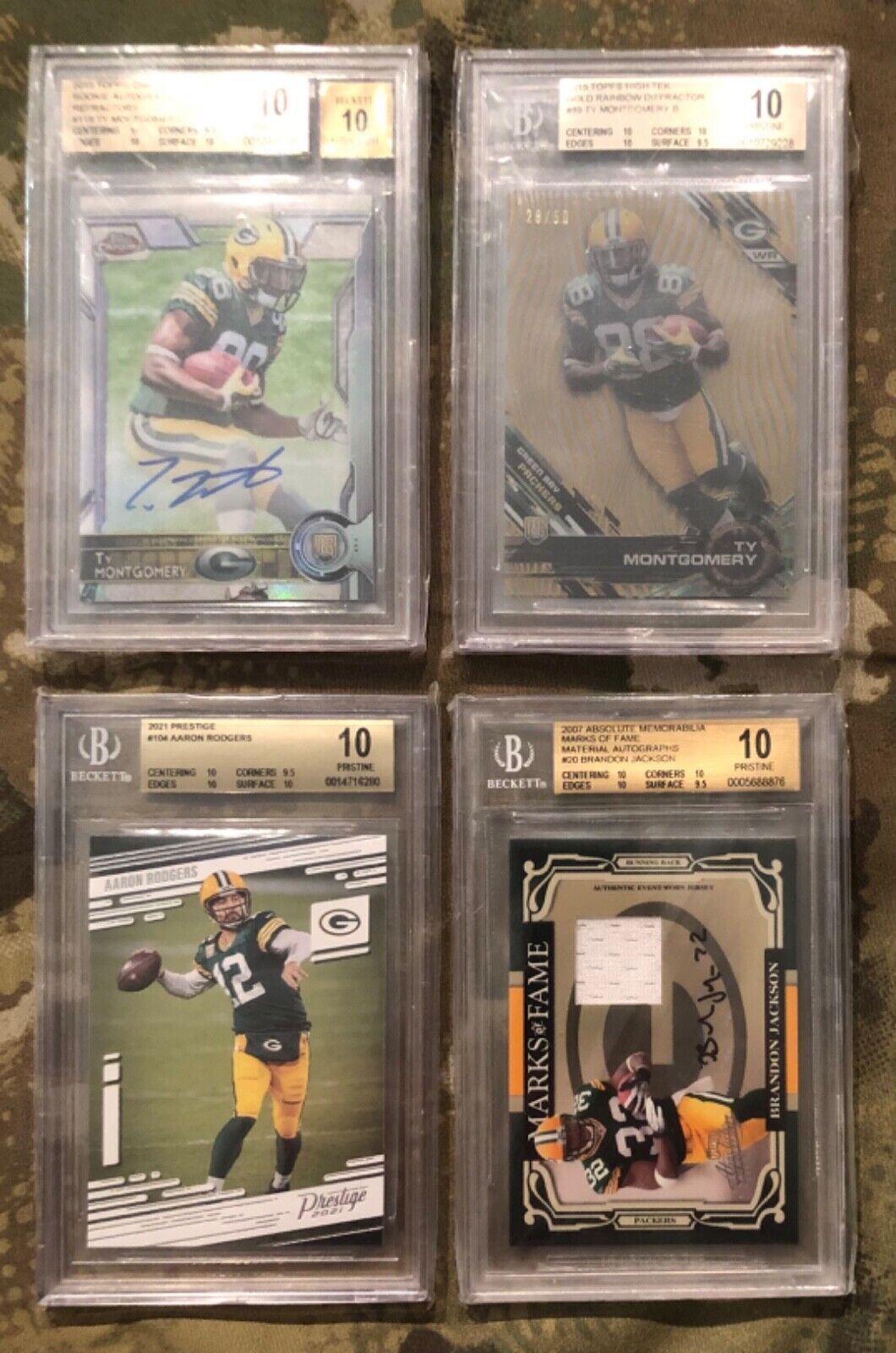 LOT of 4 BGS 10 PRISTINE GREEN BAY PACKER AARON RODGERS & GOLD AUTOGRAPHS & MORE