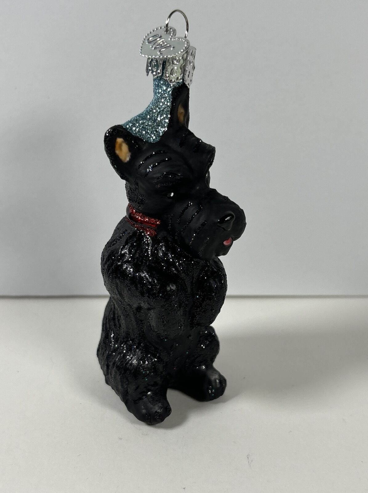 Old World Christmas OWC Blown Glass Black Scottie Scottish Terrier Dog Ornament