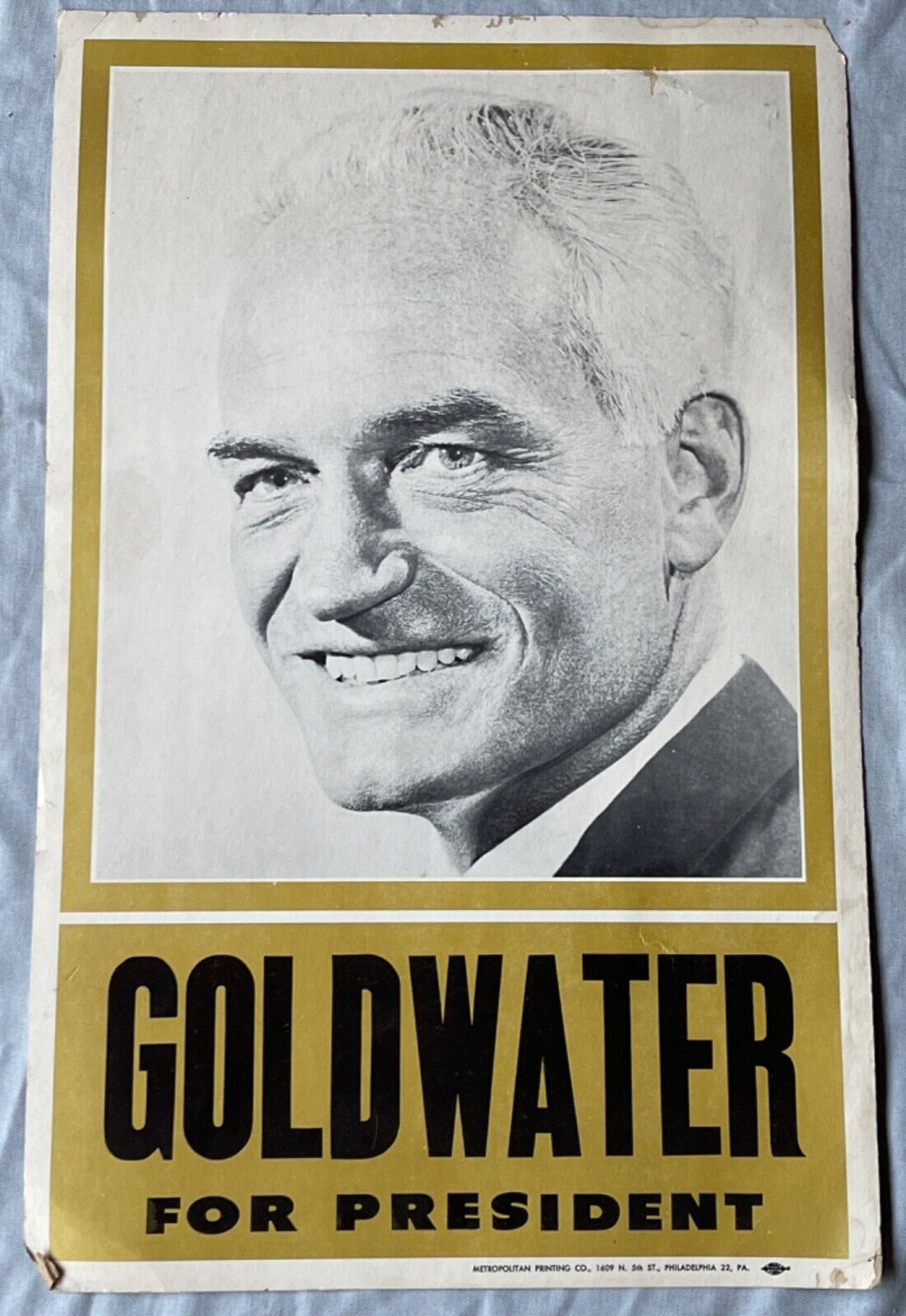 Barry Goldwater for President Republican Official Poster Board PA Printer