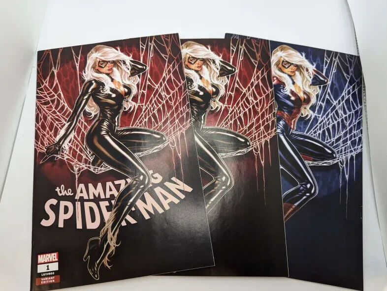 The Amazing Spider-man #1 Mark Brooks Black Cat Variant Cover A, B, C lot