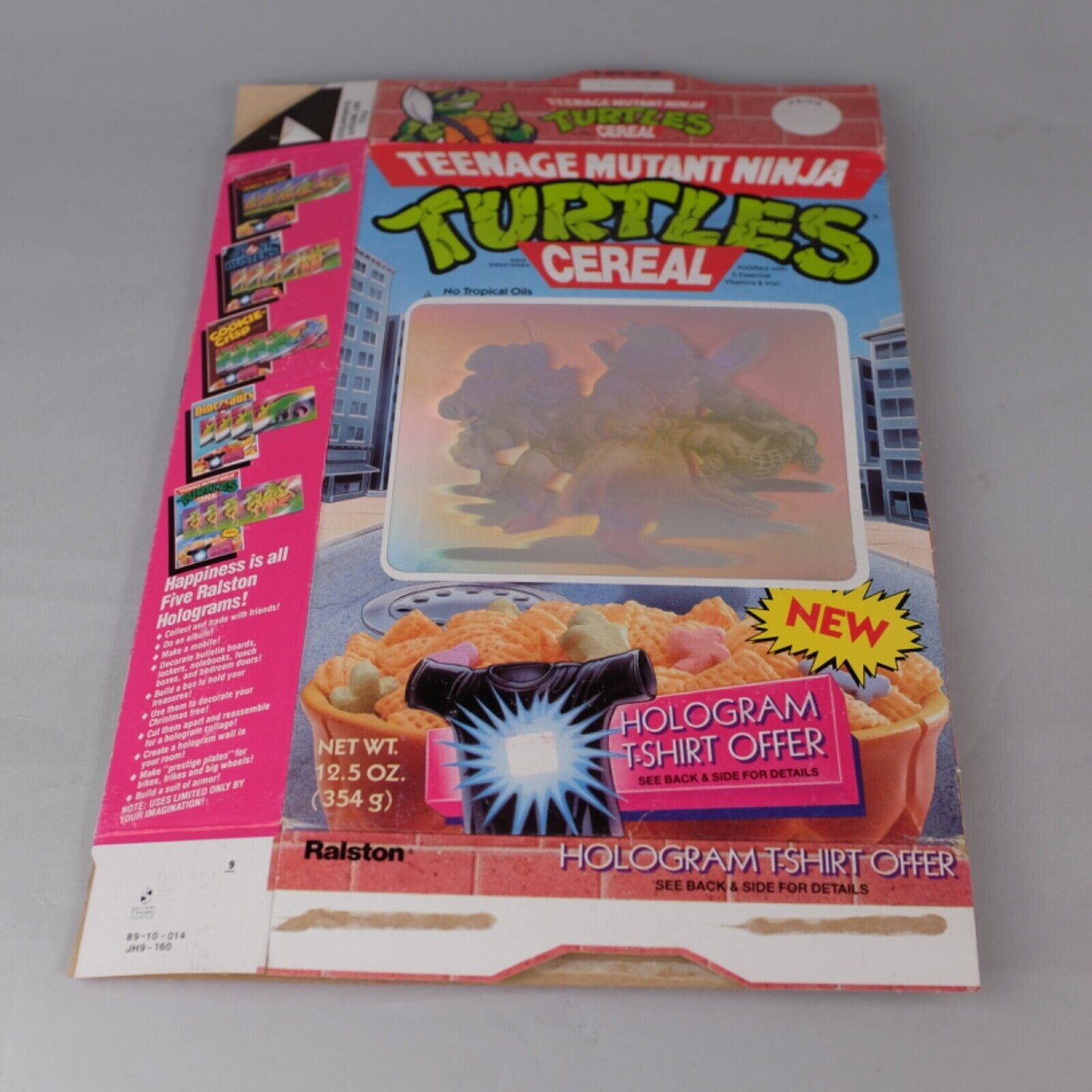 1989 HOLOGRAM Teenage Mutant Ninja Turtles TMNT Cereal EMPTY BOX ONLY Ralston EX
